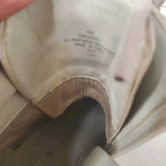 Women's White Canaly Lug Sole Block Heel Combat Boots Size 6 - Picture 7 of 11